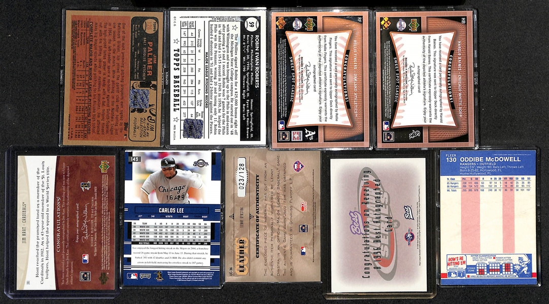 Lot of (9) Signed Baseball Cards w. HOFers Jim Palmer & Robin Roberts