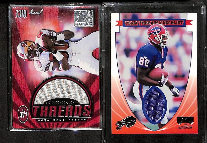 Lot of (14) Football Relic Memorabilia Cards w. Emmitt Smith &  (2) Jerry Rice