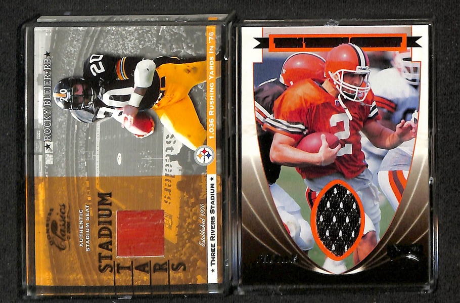 Lot of (14) Football Relic Memorabilia Cards w. Emmitt Smith &  (2) Jerry Rice