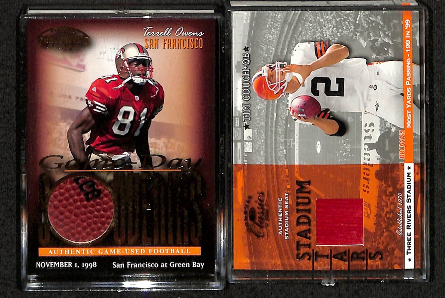 Lot of (14) Football Relic Memorabilia Cards w. Emmitt Smith &  (2) Jerry Rice
