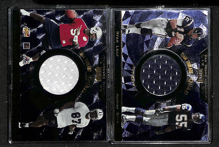 Lot of (14) Football Relic Memorabilia Cards w. Emmitt Smith &  (2) Jerry Rice