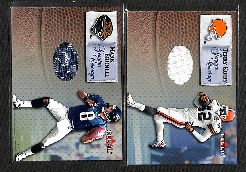 Lot of (14) Football Relic Memorabilia Cards w. Emmitt Smith &  (2) Jerry Rice