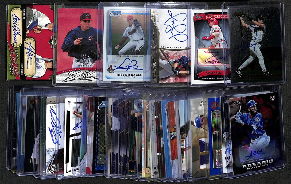 Lot of (33) Autographed Baseball Cards w. Tom Seaver & Bartolo Colon