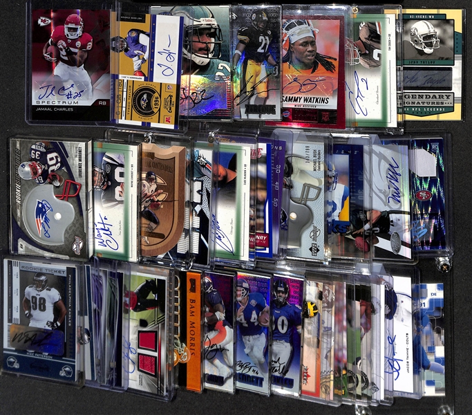 Lot of (35) Autographed Football Cards w. Jamaal Charles & Tyrod Taylor RC