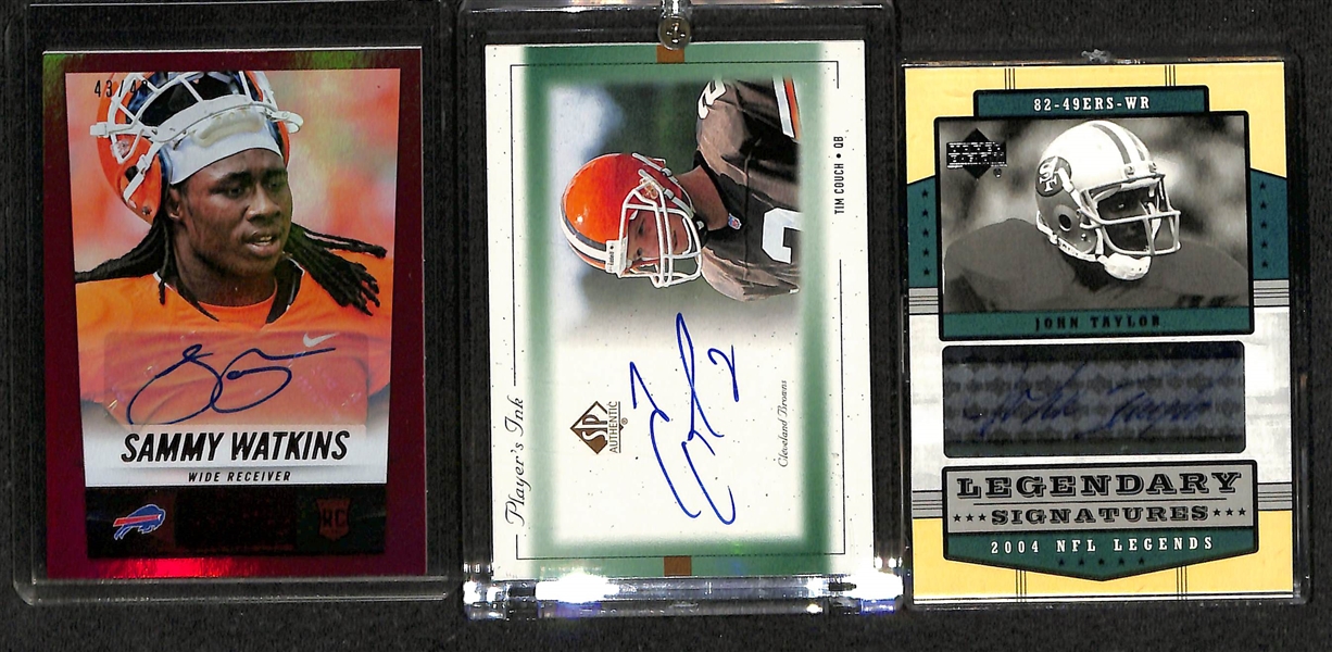 Lot of (35) Autographed Football Cards w. Jamaal Charles & Tyrod Taylor RC