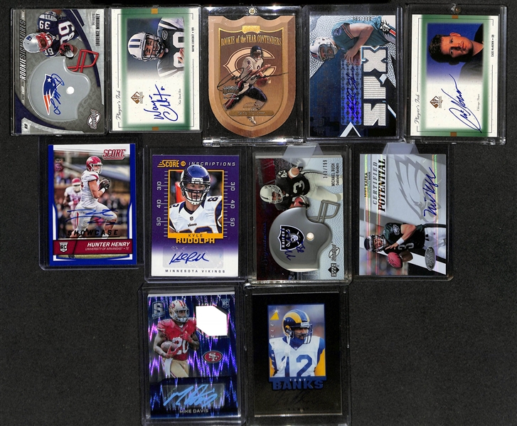Lot of (35) Autographed Football Cards w. Jamaal Charles & Tyrod Taylor RC