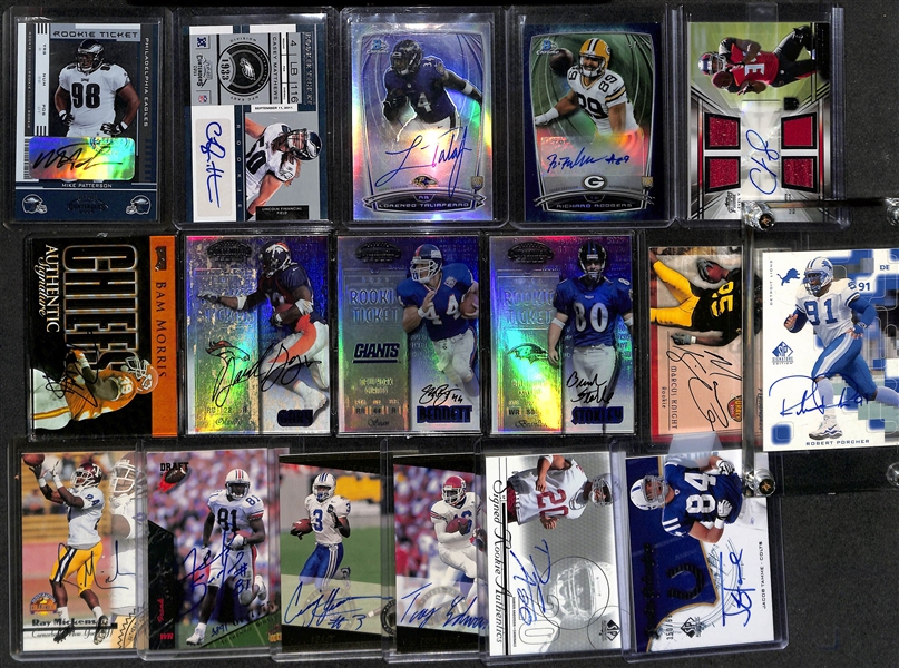 Lot of (35) Autographed Football Cards w. Jamaal Charles & Tyrod Taylor RC