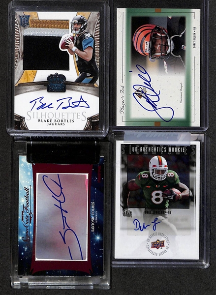Lot of (49) Autographed Football Cards w. Jim Plunkett, Curtis Martin RC, Dallas Clark