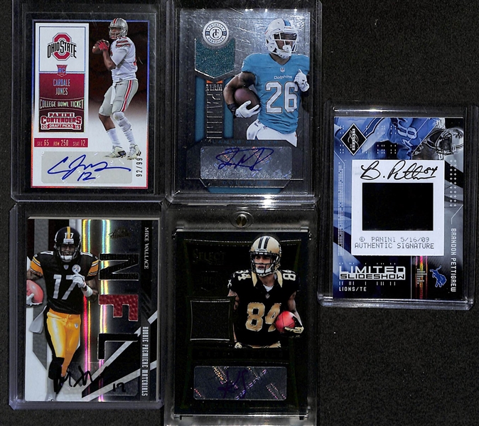 Lot of (49) Autographed Football Cards w. Jim Plunkett, Curtis Martin RC, Dallas Clark