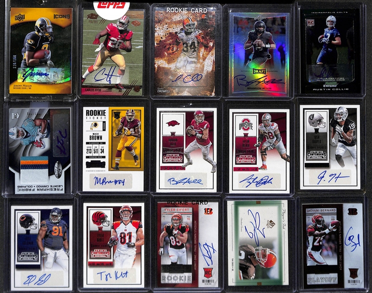 Lot of (49) Autographed Football Cards w. Jim Plunkett, Curtis Martin RC, Dallas Clark