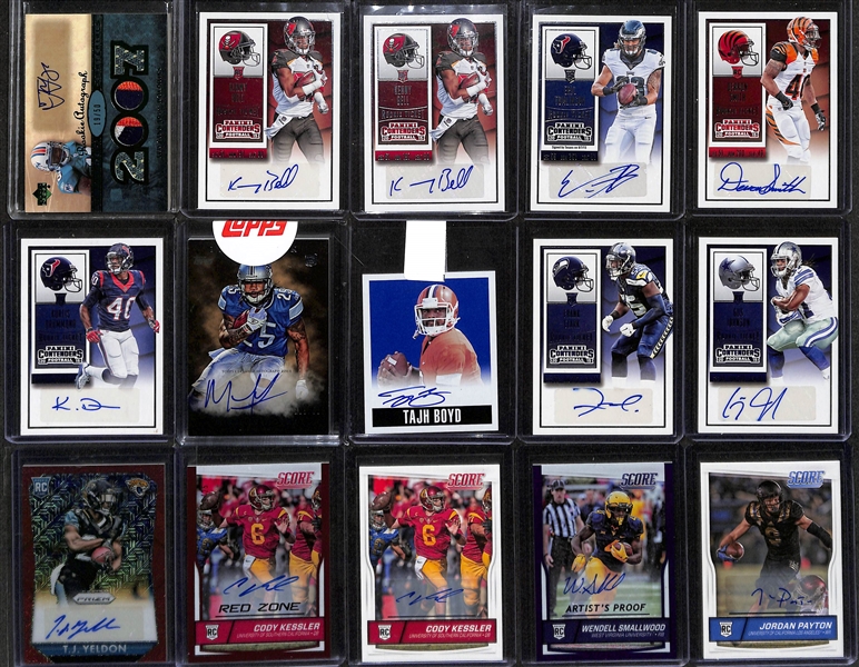 Lot of (49) Autographed Football Cards w. Jim Plunkett, Curtis Martin RC, Dallas Clark