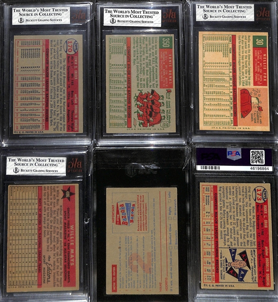 Lot of (13) Graded 1967 Topps Baseball Cards w. HOFers Duke Snider BVG 5.5 & Ernie Banks BVG 6