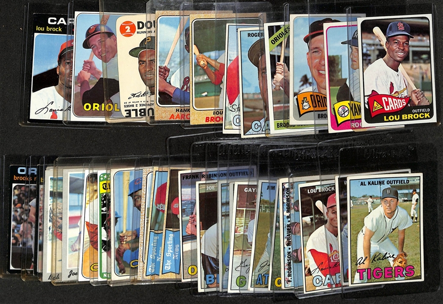 Lot of (33) 1965-71 Topps Baseball Cards w. 1965 Lou Brock & Roger Marris