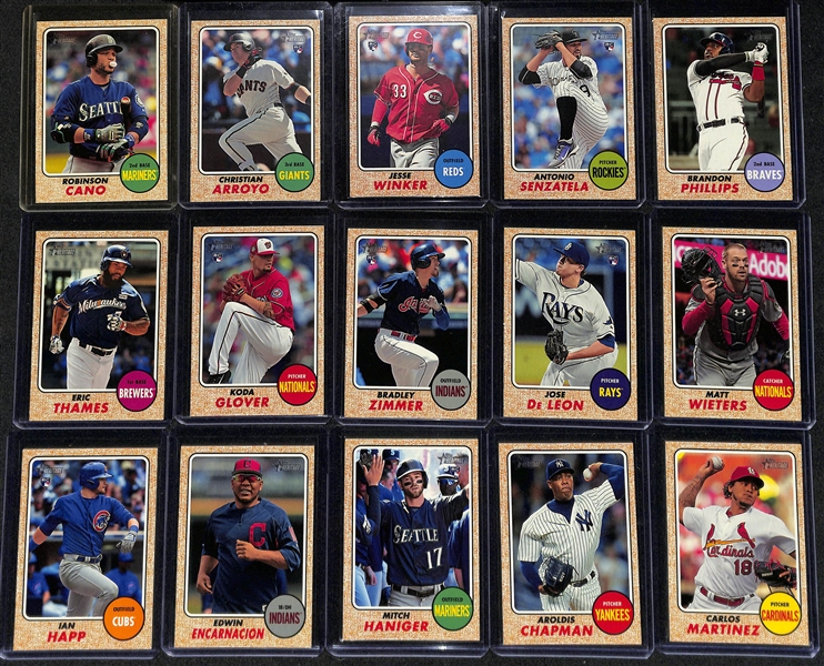 Lot of (39) 2017 Topps Heritage Photo Variation Short Prints inc. Cody Bellinger Rookie, Alex Bregman Rookie, Dansby Swanson Rookie (BGS 9.5), Mike Trout, Bryce Harper, Albert Pujols, +