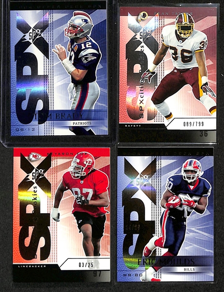2004 SPx Football 190-Card Set Plus Inserts w. Tom Brady, Sean Taylor (RC)
