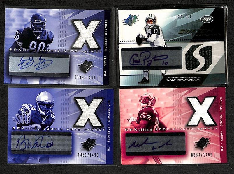 2004 SPx Football 190-Card Set Plus Inserts w. Tom Brady, Sean Taylor (RC)