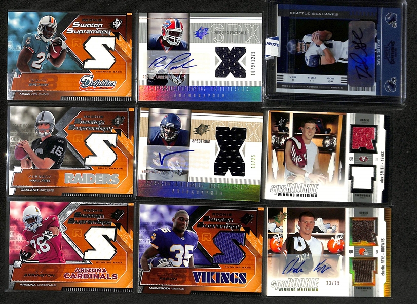 2005 SPx Football 200-Card Base Set Plus Inserts w. Aaron Rodgers (RC), Alex Smith (RC)