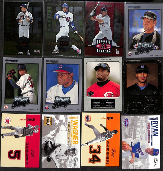Over 1600 Baseball Cards (Mostly 2002-2005) w. 100+ #ed Cards, Inserts, HOFers, Sets, & Partial Sets (Inc. Babe Ruth, Nolan Ryan, Mickey Mantle, +)