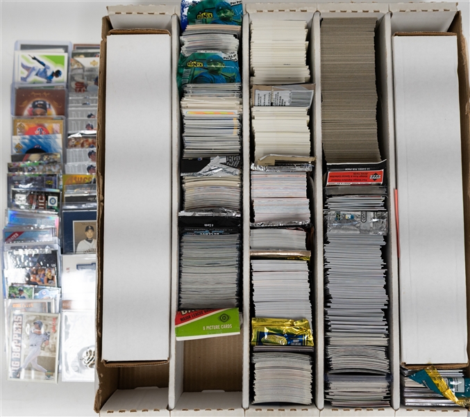 1800+ Baseball Cards (Mostly 1998-2004) w. 2004 Topps Heritage Complete Set (w. Many Variations), Inserts, HOFers, Partial Sets (Inc. Ken Griffey Jr., Ichiro, Jeter, Pujols, Nolan Ryan,  McGwire, +)
