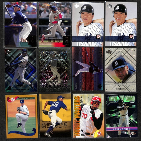 1800+ Baseball Cards (Mostly 2000-2013) w. 2001 Upper Deck Albert Pujols & Ichiro Rookies, and Many Inserts, HOFers, Partial Sets (Inc. Ken Griffey Jr., Jeter, Babe Ruth, Mantle, +) - Plus 2013 Allen