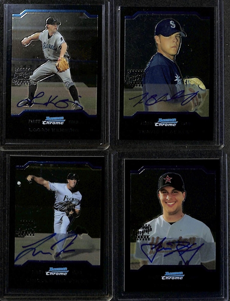 2004 Bowman Chrome Baseball Card Set (330 Cards , and 20 Autographed Rookies #331-350) - Inc. Felix Hernandez Rookie Autograph & Yadier Molina Rookie Chrome Base Card