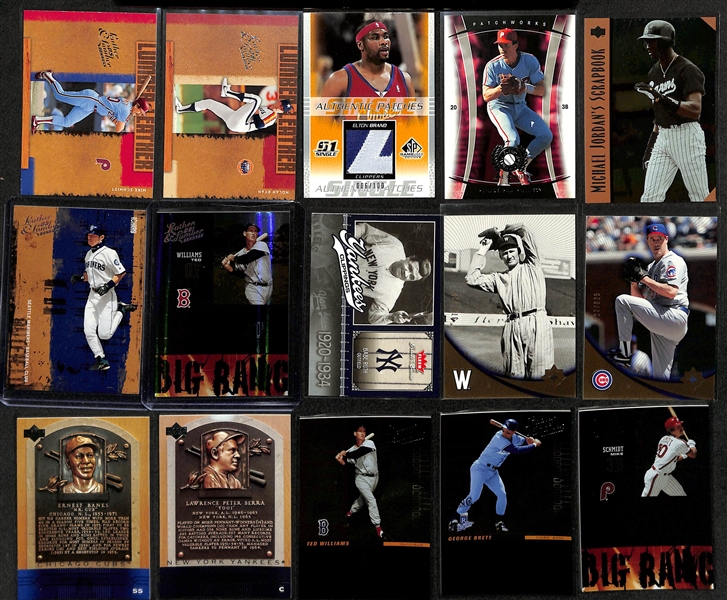 1200+ Sports Cards From 1950s-2000s w. 13 Autographs (Inc, Maury Wills), Rookies (Verlander, Molina), Relics (Thome), Inserts, Vintage Cards, +