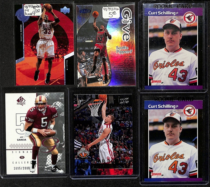 1200+ Sports Cards From 1950s-2000s w. 13 Autographs (Inc, Maury Wills), Rookies (Verlander, Molina), Relics (Thome), Inserts, Vintage Cards, +