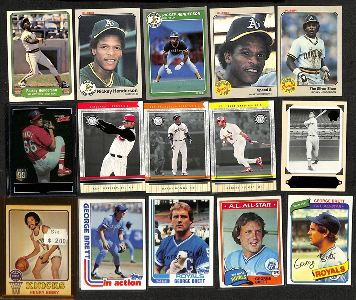 1200+ Sports Cards From 1950s-2000s w. 13 Autographs (Inc, Maury Wills), Rookies (Verlander, Molina), Relics (Thome), Inserts, Vintage Cards, +