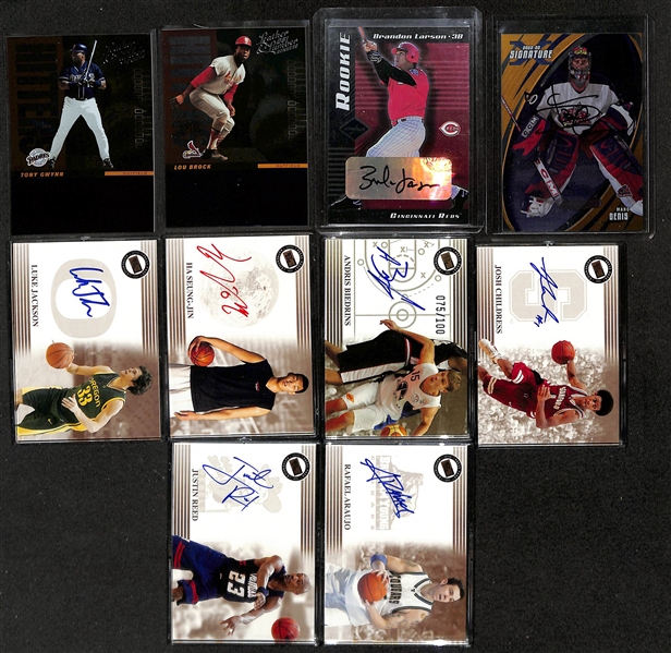 1200+ Sports Cards From 1950s-2000s w. 13 Autographs (Inc, Maury Wills), Rookies (Verlander, Molina), Relics (Thome), Inserts, Vintage Cards, +