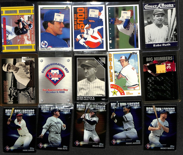 1200+ Sports Cards From 1950s-2000s w. 13 Autographs (Inc, Maury Wills), Rookies (Verlander, Molina), Relics (Thome), Inserts, Vintage Cards, +
