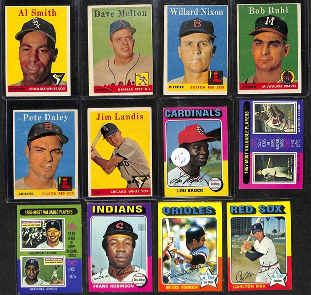 1200+ Sports Cards From 1950s-2000s w. 13 Autographs (Inc, Maury Wills), Rookies (Verlander, Molina), Relics (Thome), Inserts, Vintage Cards, +