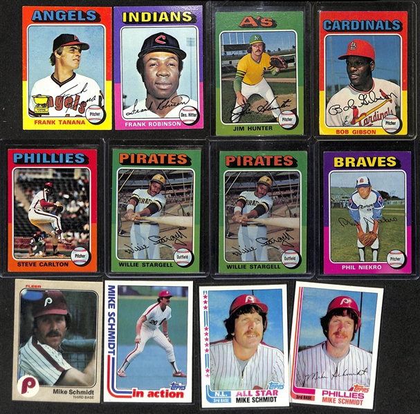 1200+ Sports Cards From 1950s-2000s w. 13 Autographs (Inc, Maury Wills), Rookies (Verlander, Molina), Relics (Thome), Inserts, Vintage Cards, +