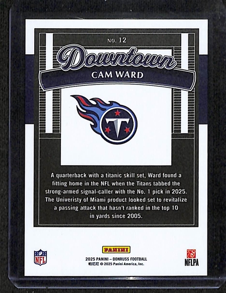 2025 Donruss Football Cam Ward Downtown Rookie Card