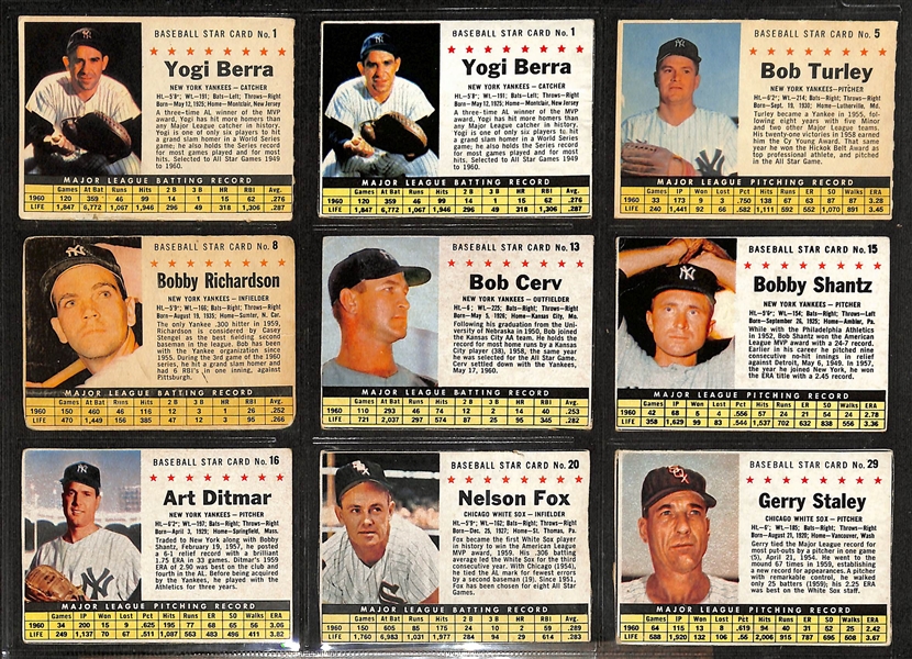 Lot of (45) Different 1961 Post, (45) Diff. 1963 Post, & (18) Diff. Jello Cards w. a 1963 Mantle Jello 