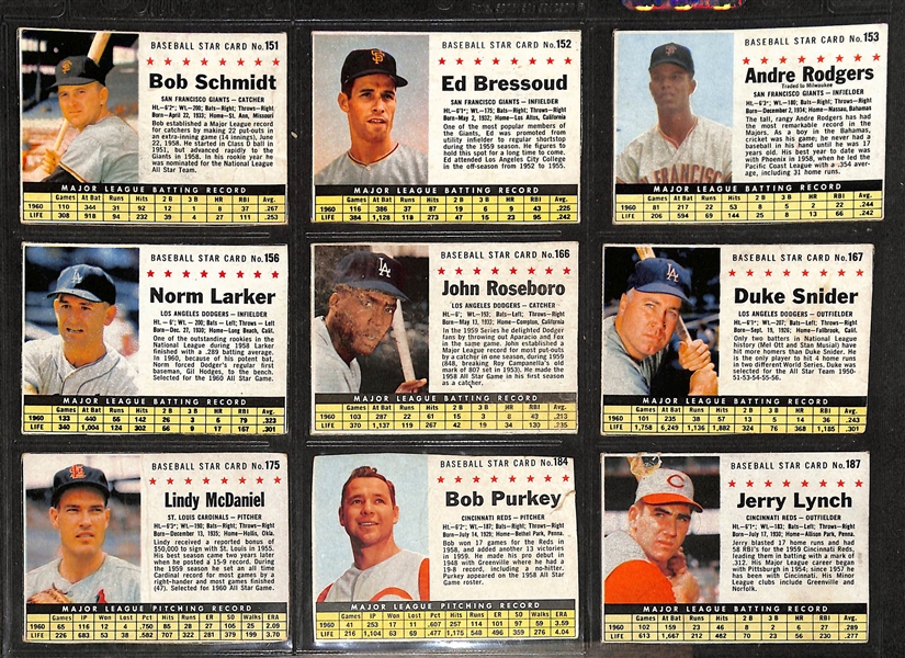 Lot of (45) Different 1961 Post, (45) Diff. 1963 Post, & (18) Diff. Jello Cards w. a 1963 Mantle Jello 