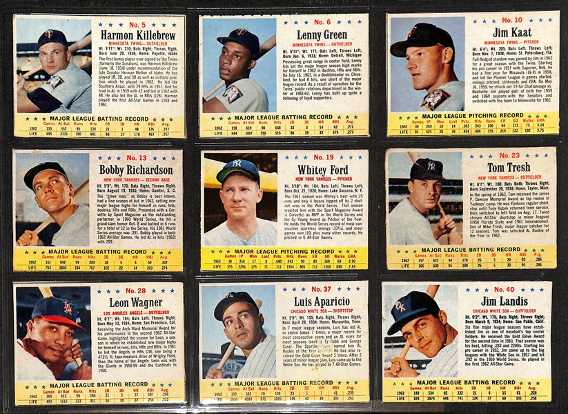 Lot of (45) Different 1961 Post, (45) Diff. 1963 Post, & (18) Diff. Jello Cards w. a 1963 Mantle Jello 