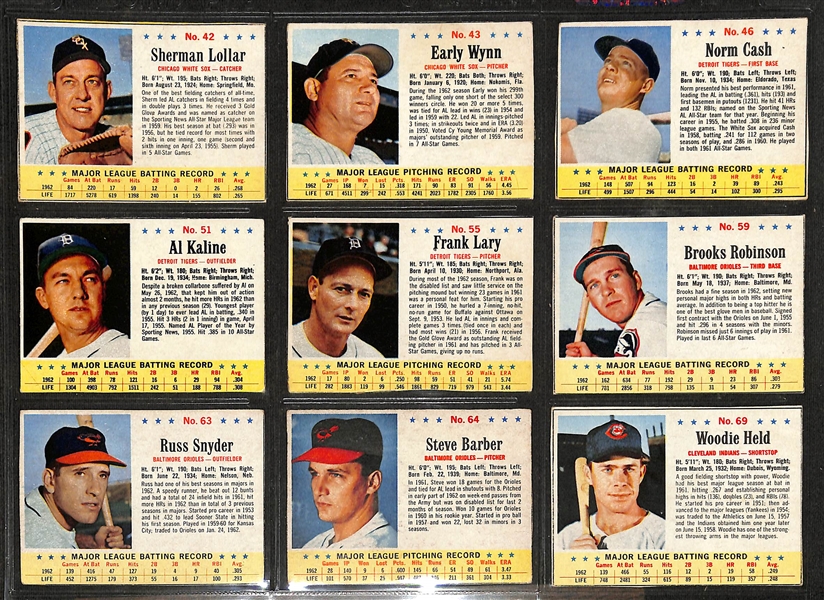 Lot of (45) Different 1961 Post, (45) Diff. 1963 Post, & (18) Diff. Jello Cards w. a 1963 Mantle Jello 