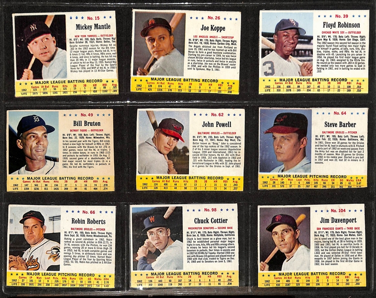 Lot of (45) Different 1961 Post, (45) Diff. 1963 Post, & (18) Diff. Jello Cards w. a 1963 Mantle Jello 
