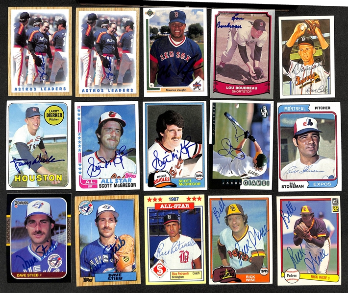 (325+) Signed Baseball Cards w. (2) Yogi Berra, Maurice Mo Vaughn, Lou Boudreau, +(JSA Auction Letter)