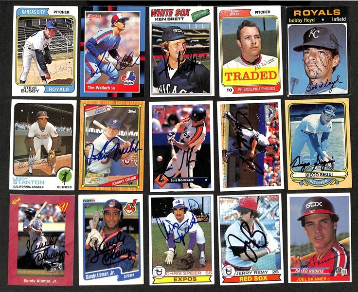 (325+) Signed Baseball Cards w. (2) Yogi Berra, Maurice Mo Vaughn, Lou Boudreau, +(JSA Auction Letter)