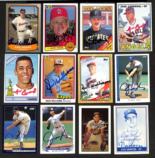 (320+) Signed Baseball Cards w. Earl Weaver, Whitey Herzog, Jim Leyland, +(JSA Auction Letter)