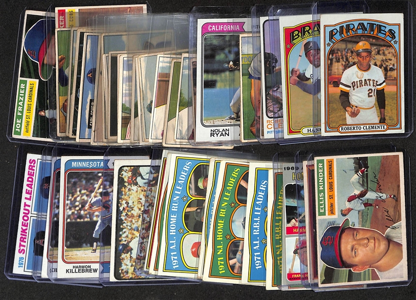 Lot of (40) 1950-57 and 1970-77 Bowman & Topps Baseball Cards w. 1972 Topps Clemente