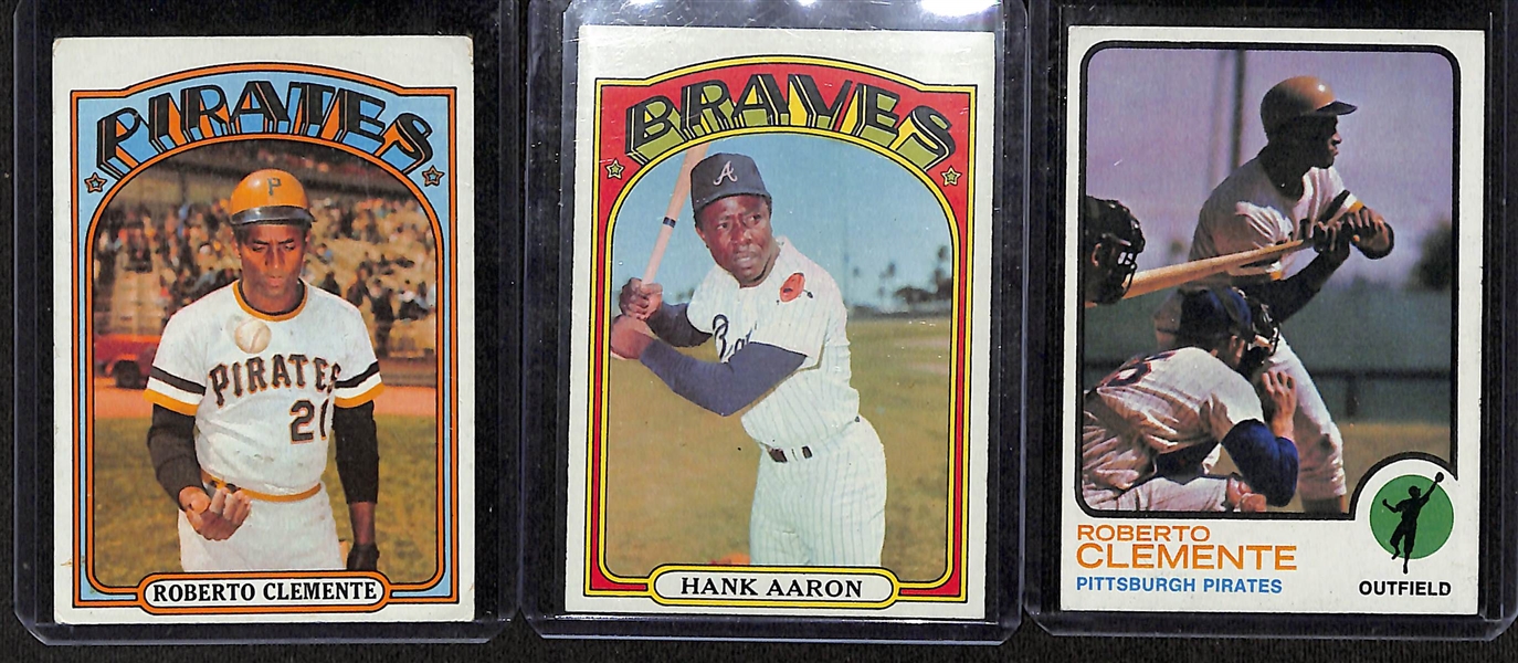 Lot of (40) 1950-57 and 1970-77 Bowman & Topps Baseball Cards w. 1972 Topps Clemente