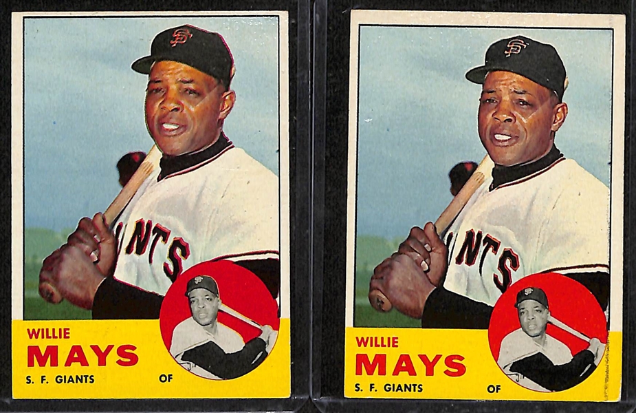 Lot of (20) 1963 Topps Baseball Cards w. (2) Willie Mays