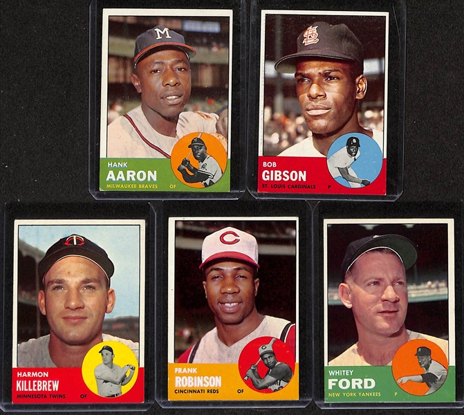 Lot of (20) 1963 Topps Baseball Cards w. (2) Willie Mays