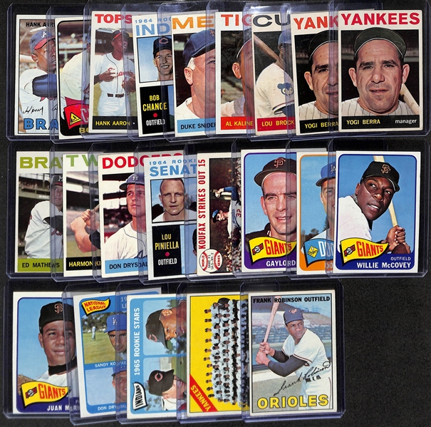 Lot of (22) 1964-67 Topps Baseball w. (2) 1964 Berra