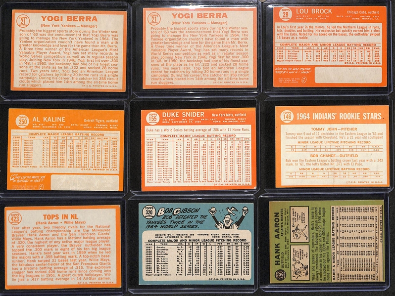 Lot of (22) 1964-67 Topps Baseball w. (2) 1964 Berra