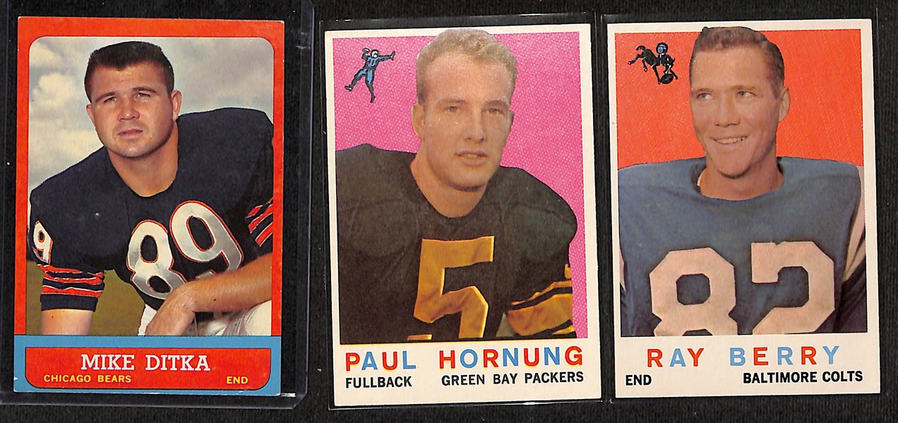 Lot of (65) 1959-74 Topps Football Cards w. a 1963 Mike Ditka