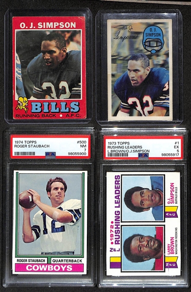 Lot of (65) 1959-74 Topps Football Cards w. a 1963 Mike Ditka
