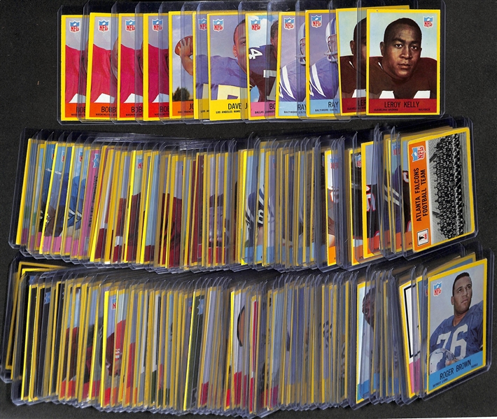 Lot of (140) Assorted 1967 Philadelphia Football Cards w. (2) Leroy Kelly